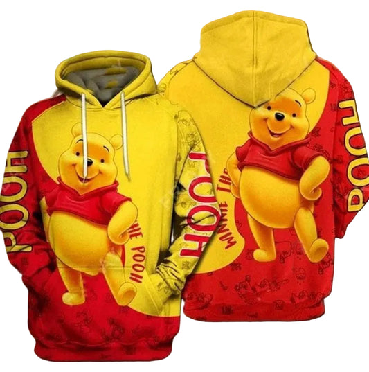 Disney Winnie The Pooh Red And Yellow 3d Hoodie Zip Hoodie Moonbestprint