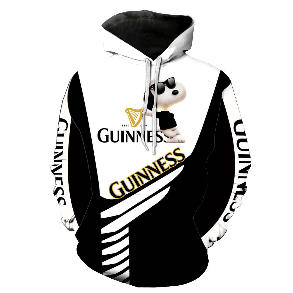 Snoopy The Peanuts Fan Gift, Guinness With Cool Snoopy Aop Hoodie, Zip Hoodie Moonbestprint