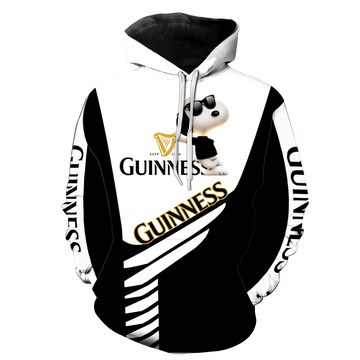 Snoopy The Peanuts Fan Gift, Guinness With Cool Snoopy Aop Hoodie, Zip Hoodie Moonbestprint