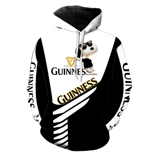 Snoopy The Peanuts Fan Gift, Guinness With Cool Snoopy Aop Hoodie, Zip Hoodie Moonbestprint
