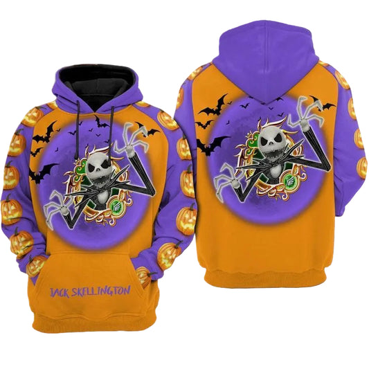 Jack Skellington Halloween Theme Over Print 3d Hoodie Zip Hoodie 235 Moonbestprint