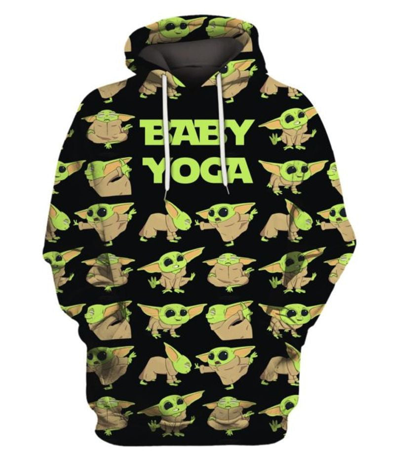 Baby Yoda Doing Yoga The Mandalorian 3d Print Shirt Hoodie Moonbestprint