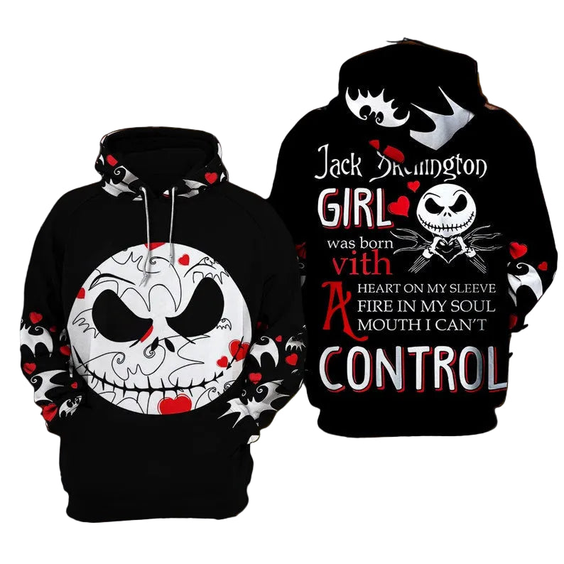 Jack Skellington &amp; Sally Halloween Horror 3d Hoodie Zipper Hoodie Moonbestprint
