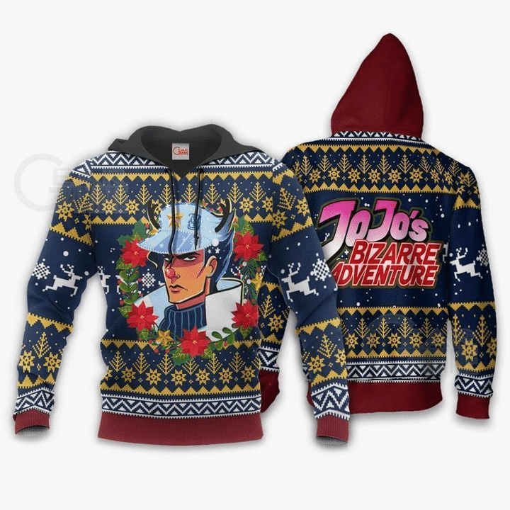 Jotaro Kujo Ugly Christmas Jojo's Anime Manga For Men And Women 3d Hoodie Zip Hoodie Moonbestprint