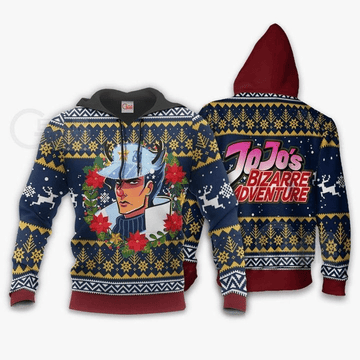 Jotaro Kujo Ugly Christmas Jojo's Anime Manga For Men And Women 3d Hoodie Zip Hoodie Moonbestprint