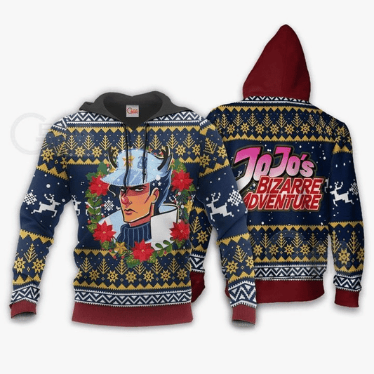 Jotaro Kujo Ugly Christmas Jojo's Anime Manga For Men And Women 3d Hoodie Zip Hoodie Moonbestprint