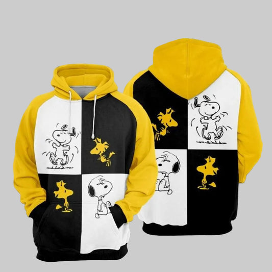 Woodstock And Snoopy Cartoon Peanuts Over Print 3d Hoodie Zip Hoodie Moonbestprint