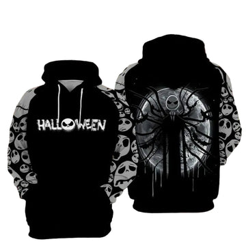 Jack Skellington Halloween Over Print 3d Hoodie Zip Hoodie Moonbestprint