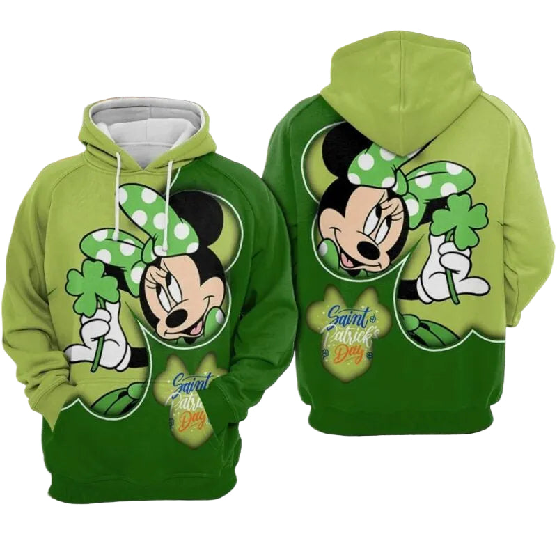 Minnie Mouse Saint Patrick's Day Irish Over Print 3d Hoodie Zip Hoodie Moonbestprint