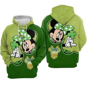 Minnie Mouse Saint Patrick's Day Irish Over Print 3d Hoodie Zip Hoodie Moonbestprint