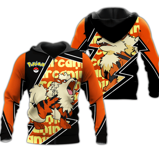 Arcanine Pokemon Anime Manga For Men And Women 3d Hoodie Zip Hoodie Moonbestprint