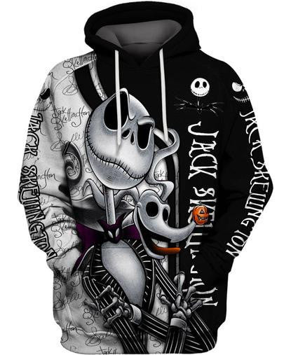 Black Jack Skellington 3d Hoodie Zipper Hoodie Moonbestprint