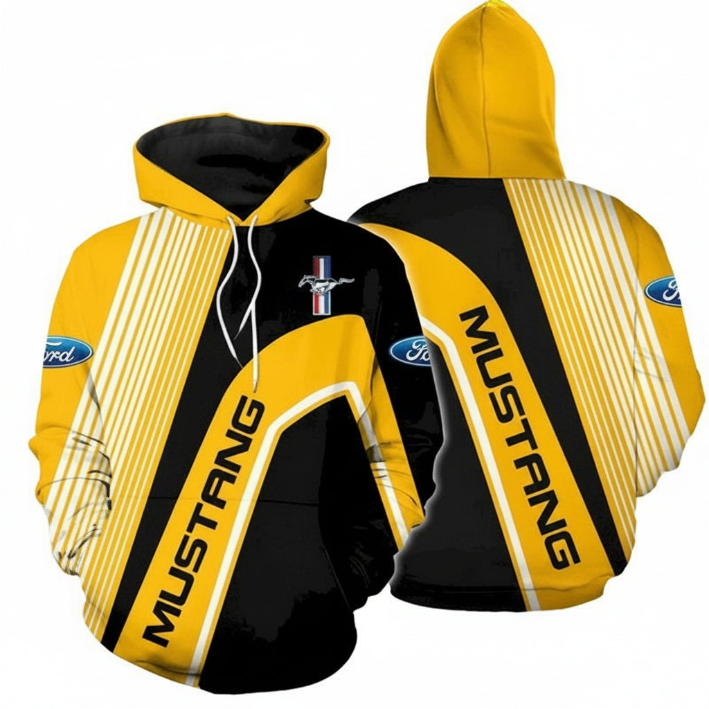 Ford Mustang Diagonal Stripes 3d Hoodie Moonbestprint