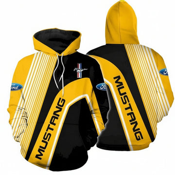 Ford Mustang Diagonal Stripes 3d Hoodie Moonbestprint