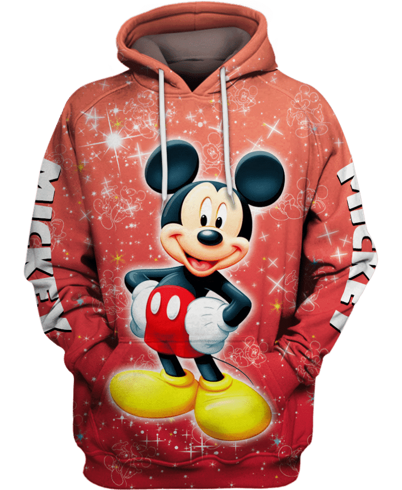 Red Mickey Mouse 3d Hoodie Zipper Hoodie Moonbestprint