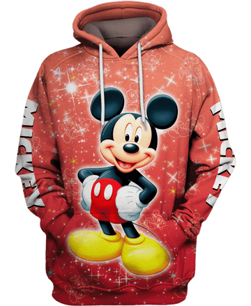 Red Mickey Mouse 3d Hoodie Zipper Hoodie Moonbestprint