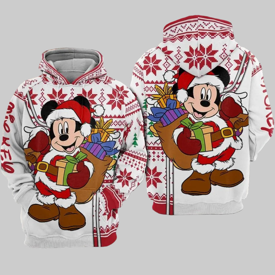 Mickey Mouse Marry Christmas Over Print 3d Hoodie Zip Hoodie 617 Moonbestprint