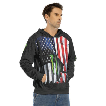 Monster Energy Hoodie, Us Flag Zip Hoodie, Monster Energy Shirt Moonbestprint