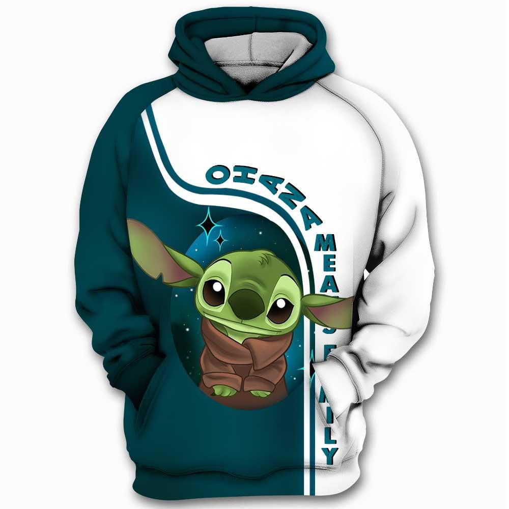 Ohana Means Family, Yoda And Stitch Star Wars Lilo And Stitch Disney All Over Print Hoodie, Zip Hoodie Moonbestprint