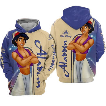 Aladdin Disney Over Print 3d Hoodie Zip Hoodie Moonbestprint
