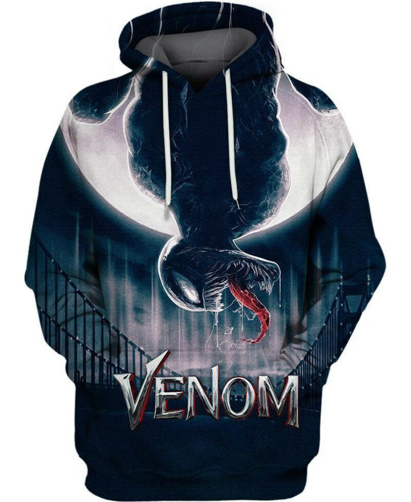 Marvel Venom Hoodie Venom Under The Moon Light Black 3d Hoodie Zip Hoodie Moonbestprint