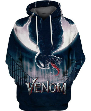 Marvel Venom Hoodie Venom Under The Moon Light Black 3d Hoodie Zip Hoodie Moonbestprint