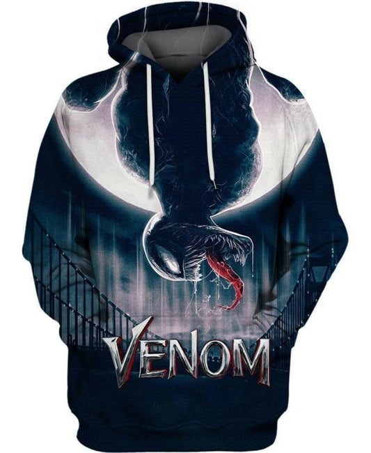 Marvel Venom Hoodie Venom Under The Moon Light Black 3d Hoodie Zip Hoodie Moonbestprint