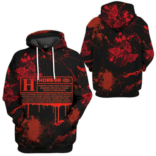 Halloween Hoodie Horror Certification Bloody Red Black 3d Hoodie Zip Hoodie Moonbestprint