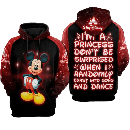 I Am A Disney Princess Mickey Over Print 3d Hoodie Zip Hoodie 1 Moonbestprint