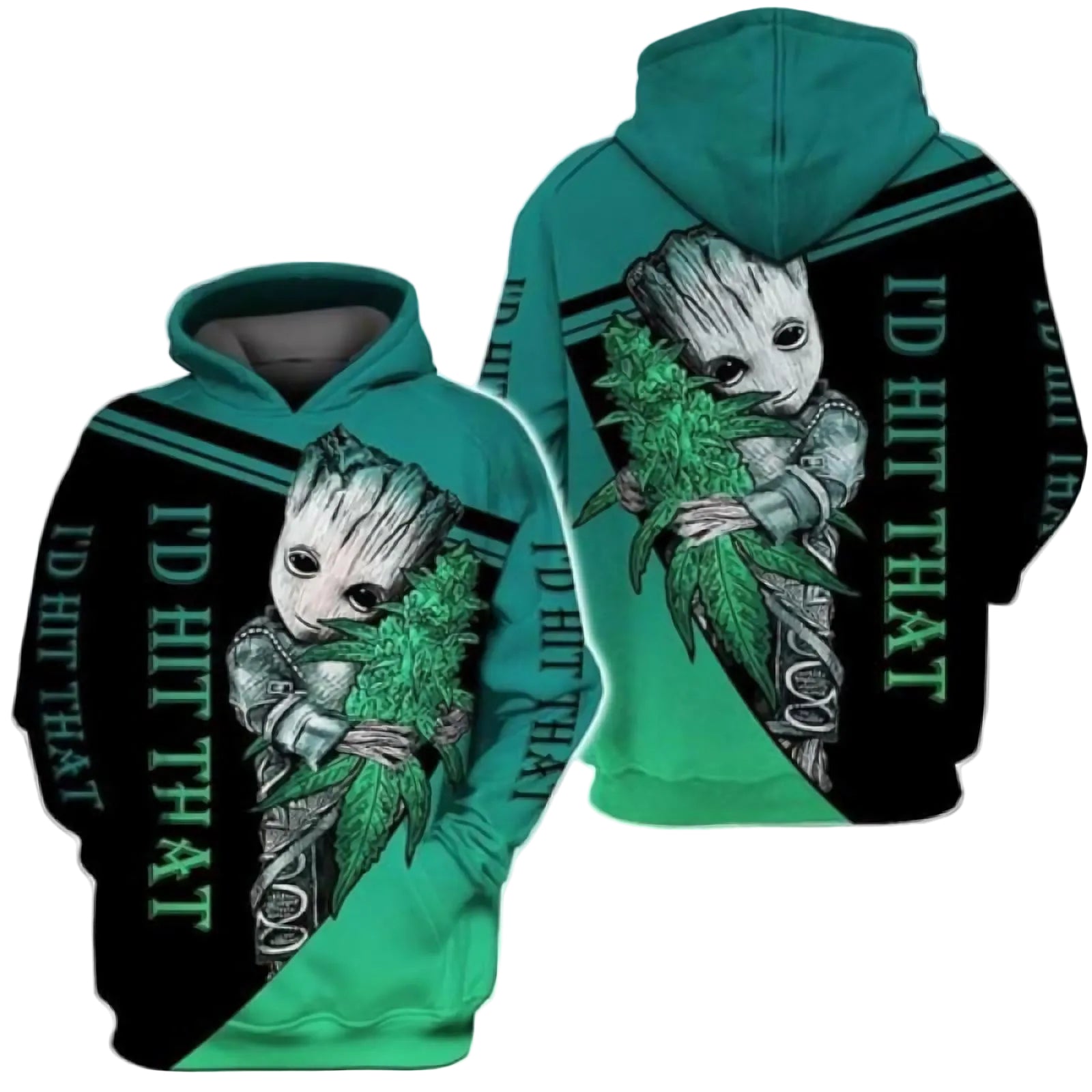 Baby Groot Marvel Comics, Groot Weed I'd Hit That All Over Print Hoodie Moonbestprint