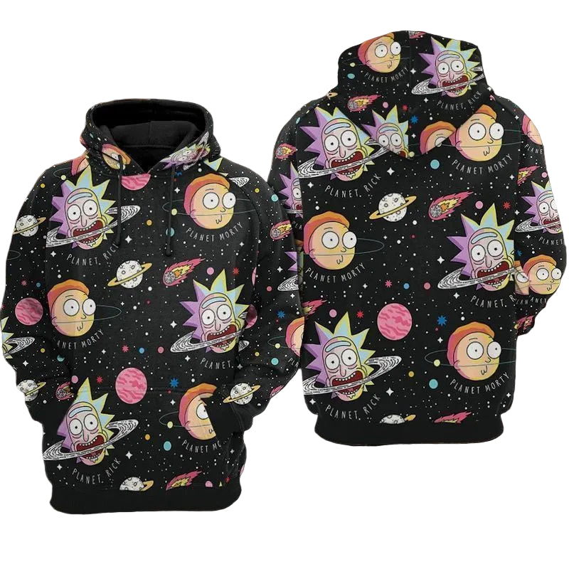 For Rick And Morty Lovers Funny Face Floating In The Middle Of The Universe 3d Hoodie 924 Moonbestprint