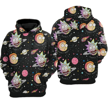 For Rick And Morty Lovers Funny Face Floating In The Middle Of The Universe 3d Hoodie 924 Moonbestprint