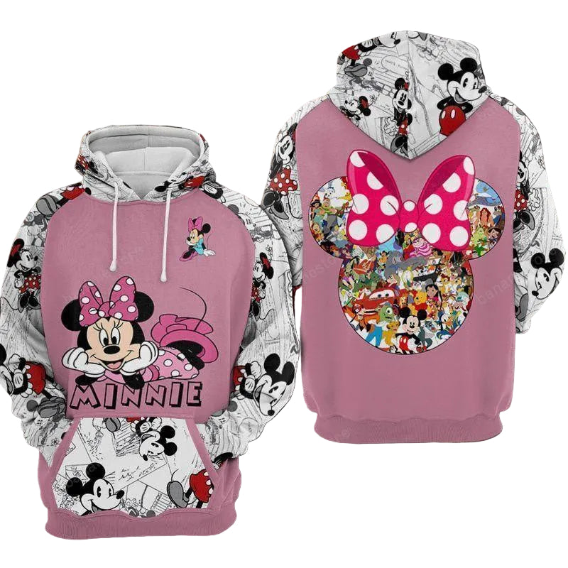 Minnie Mouse Disney, Minnie Comic, Disney Characters Kiss Aop Hoodie Moonbestprint