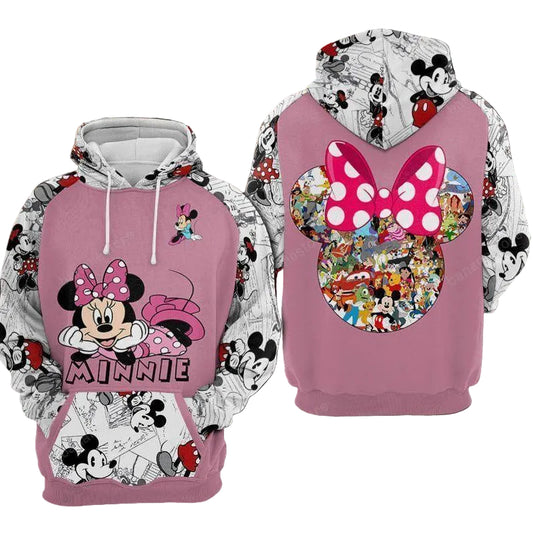 Minnie Mouse Disney, Minnie Comic, Disney Characters Kiss Aop Hoodie Moonbestprint