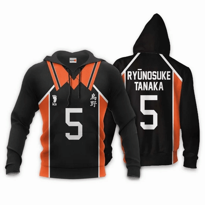 Karasuno Ryunosuke Tanaka Anime Manga Haikyuu Number 5 For Men And Women 3d Hoodie Zip Hoodie Moonbestprint