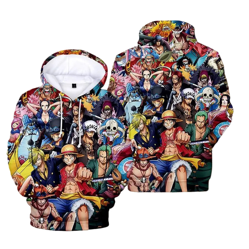 Lontse Anime One Piece Monkey D Luffy Novelty Over Print 3d Hoodie Zip Hoodie 3 Moonbestprint