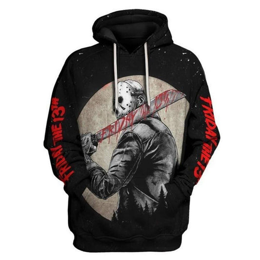 Jason Voorhees With Knife Friday The 13th All Over Print Hoodie Moonbestprint
