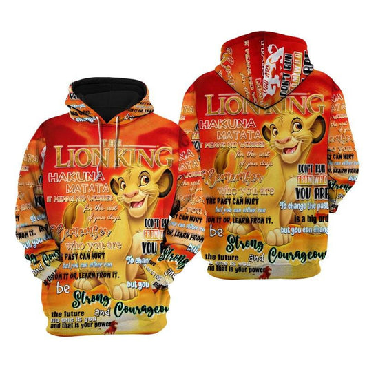 The Lion King Disney Cartoon, Disney Quotes, Simba Lion King Punk Words Pattern All Over Print Hoodie, Zip Hoodie Moonbestprint