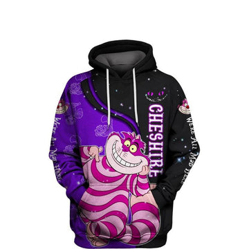 Funny Cheshire Cat Alice's Adventures In Wonderland All Over Print Hoodie Moonbestprint