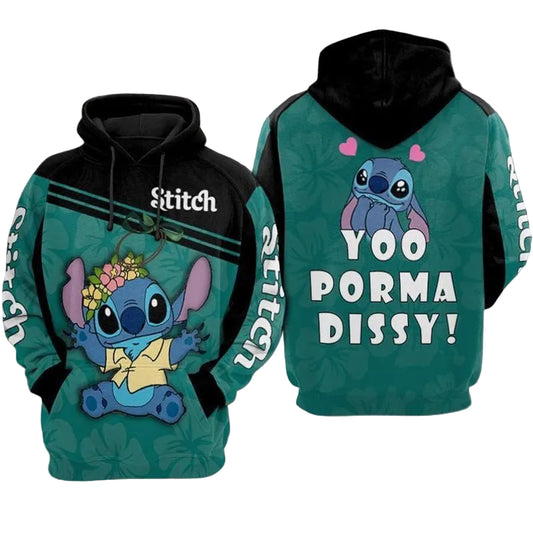 Lilo And Stitch Yoo Porma Dissy 3d Hoodie Zip Hoodie Moonbestprint