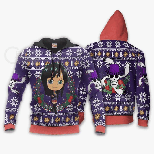Nico Robin Ugly Christmas One Piece Anime Manga For Men And Women 3d Hoodie Zip Hoodie Moonbestprint