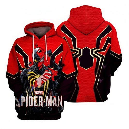 Spider Red In Black Over Print 3d Hoodie Zip Hoodie Moonbestprint