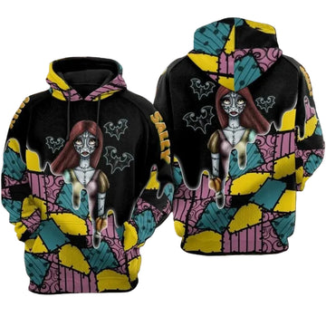 Sally Cartoon The Nightmare Before Christmas Over Print 3d Hoodie Zip Hoodie Moonbestprint