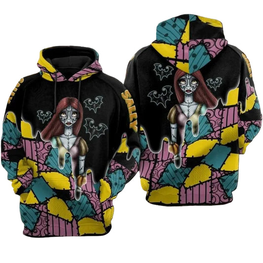 Sally Cartoon The Nightmare Before Christmas Over Print 3d Hoodie Zip Hoodie Moonbestprint