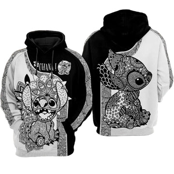 Ohana Cartoon Lilo And Stitch Over Print 3d Hoodie Zip Hoodie 1059 Moonbestprint