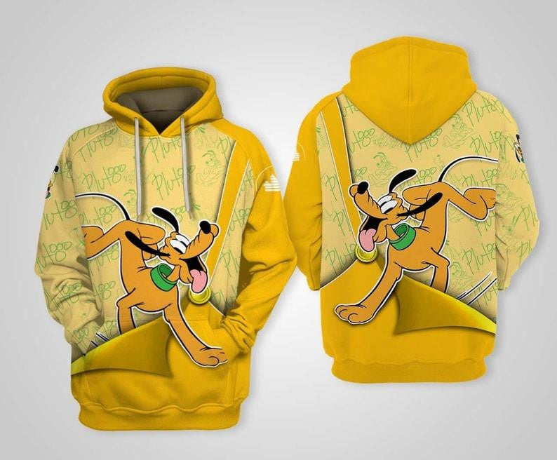 Disney Cartoon Fan Gift, Pluto Dog Disney, Funny Pluto Dog All Over Print Hoodie, Zip Hoodie Moonbestprint