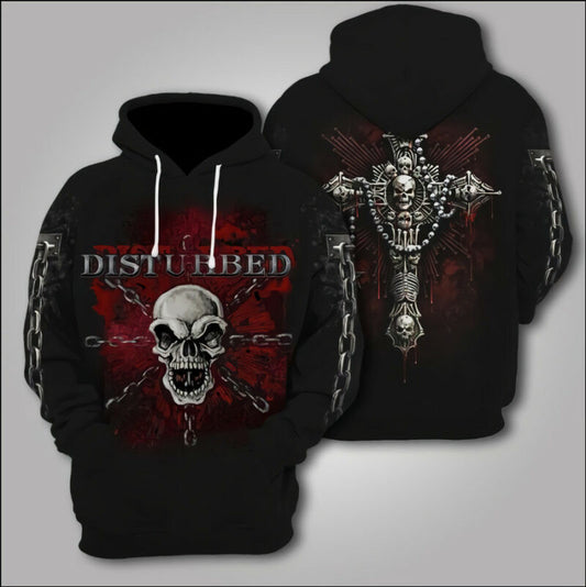 Five Finger Death Punch Cross Skull 3d Hoodie Zipper Hoodie Moonbestprint