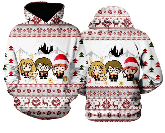 Harry Potter Hermione Granger Ron Weasley Christmas Over Print 3d Hoodie Zip Hoodie 2 Moonbestprint