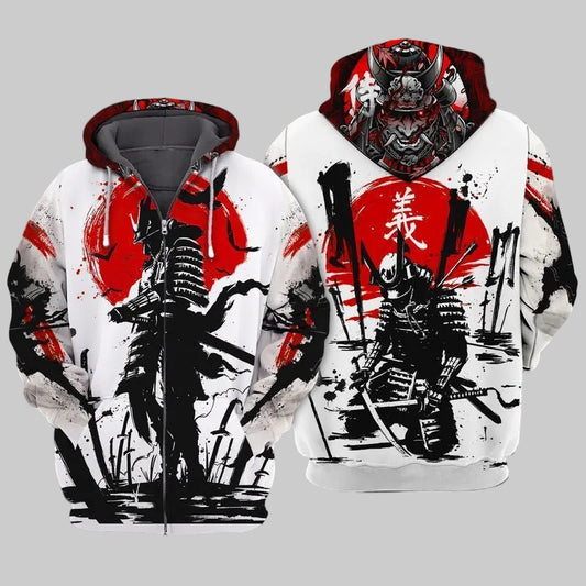 Red Moon Samurai Gift For Men And Women 3d Hoodie Zip Hoodie Moonbestprint