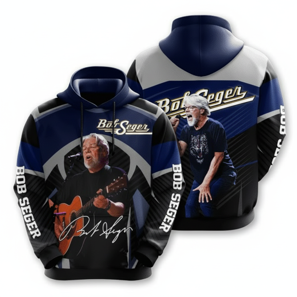 Bob Seger Anniversary Signature Design Gift For Fan Custom 3d Hoodie All Over Printed Hoodie Moonbestprint
